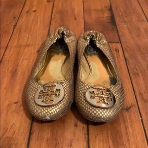 Tory Burch Gold Flats